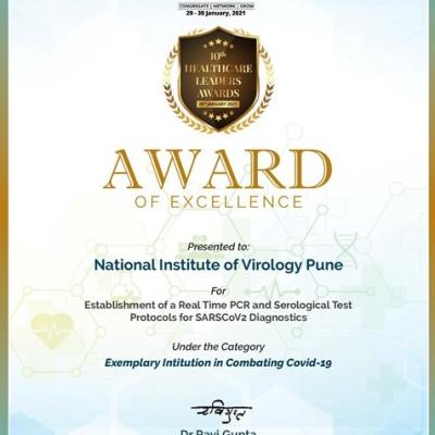 Healthcare Leaders Award Under The Category Of Exemplary Institution For Comabting Covid 19